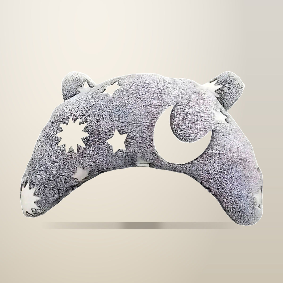 U Shaped Pet Neck Pillow, Grey, M or L, on a plain cream background