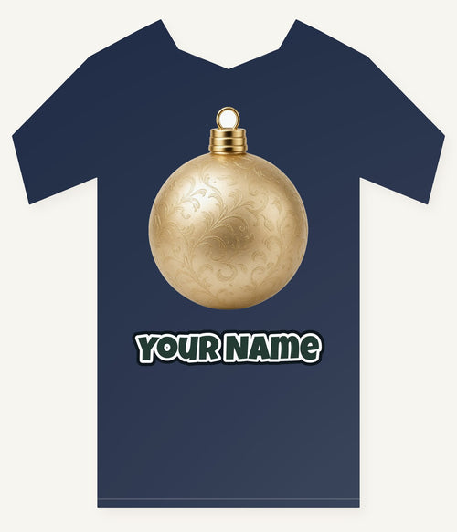 Champagne Gold Bauble Personalised Kids Tee and Baby Bodysuit