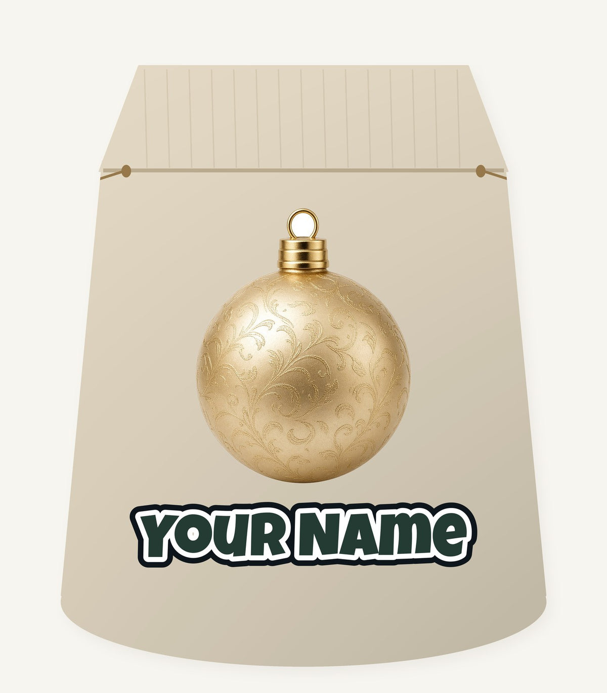 Champagne Gold Bauble Personalised Santa Sack