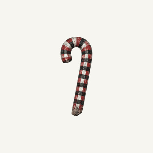 Check Painted Candy Cane Personalised Christmas Mug
