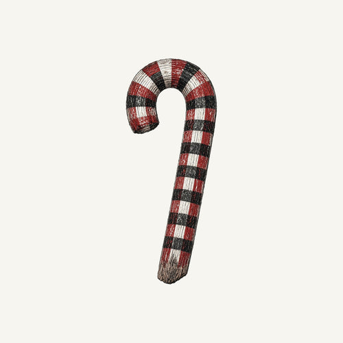 Check Painted Candy Cane Personalised Santa Sack