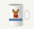 Cheeky Reindeer Fairy Lights Personalised Christmas Mug
