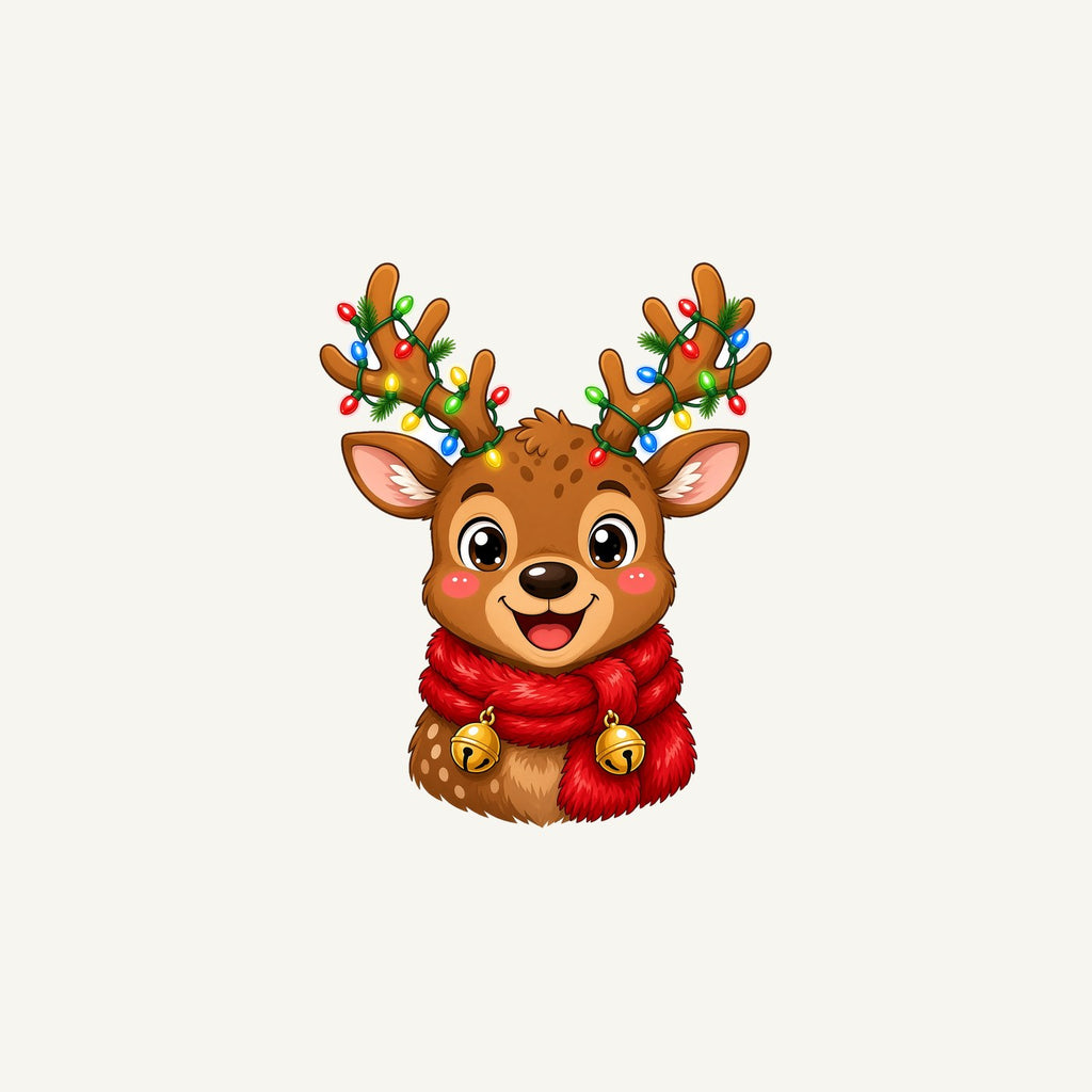 Cheeky Reindeer Fairy Lights Personalised Christmas Mug