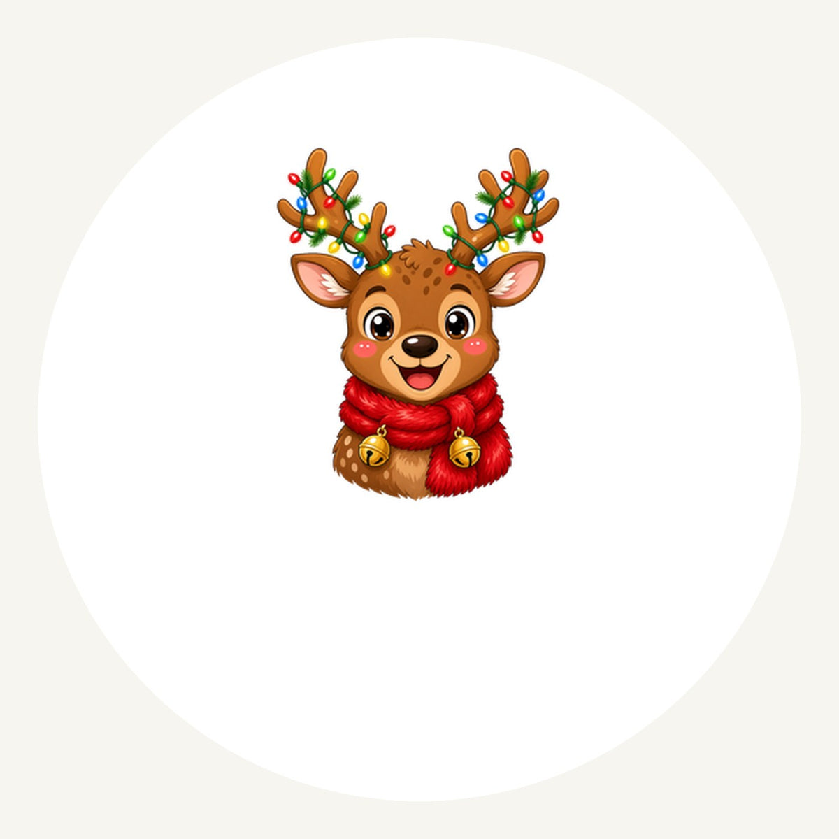 Cheeky Reindeer Fairy Lights Personalised Pewter Christmas Ornament