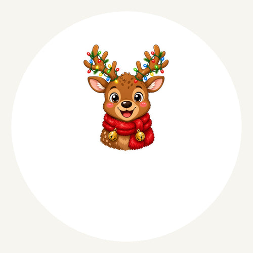 Cheeky Reindeer Fairy Lights Personalised Pewter Christmas Ornament