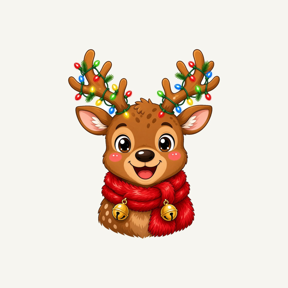 Cheeky Reindeer Fairy Lights Personalised Christmas T-Shirt and Hoodie