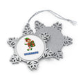 Cheerful Elf With Gift Sack Personalised Pewter Christmas Ornament