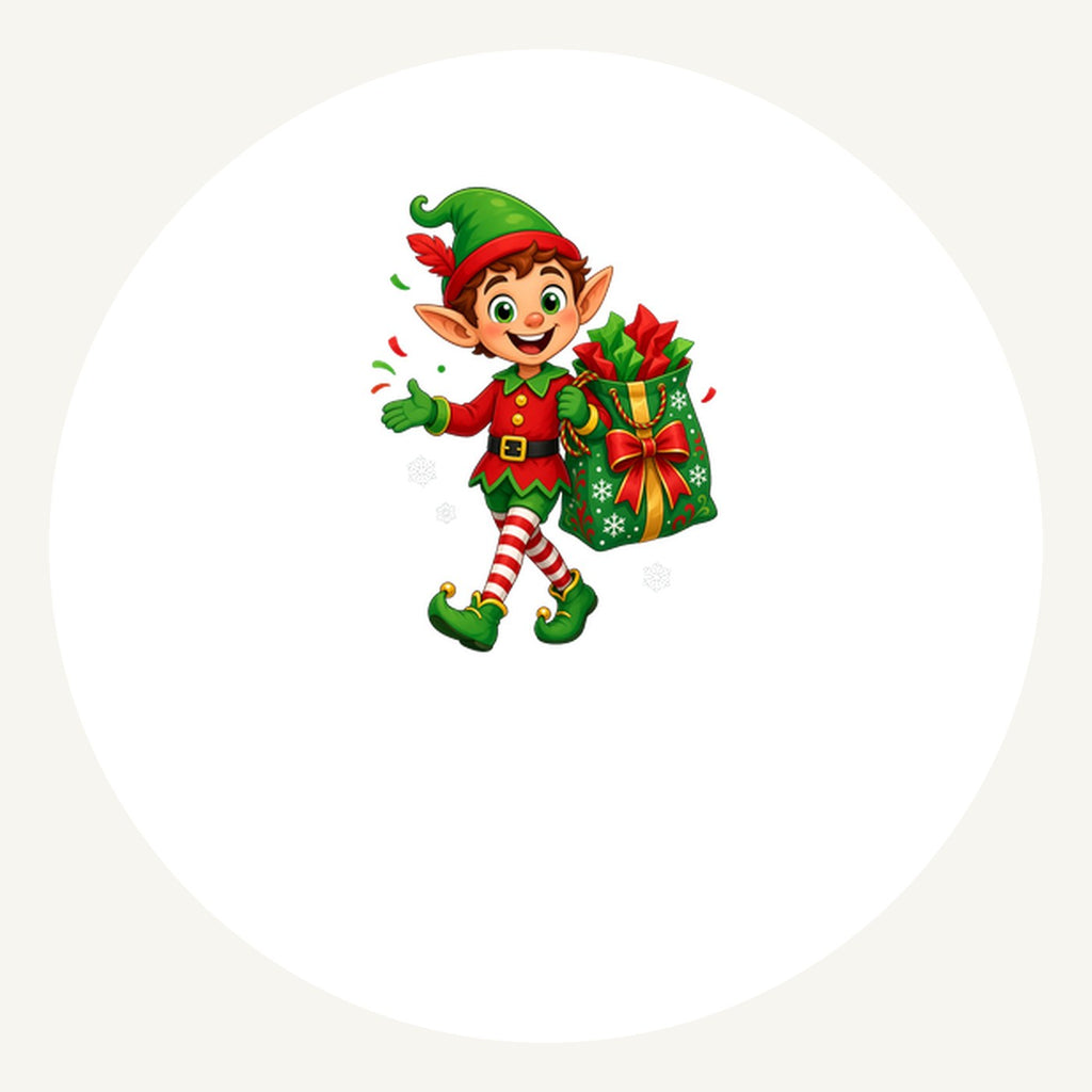 Cheerful Elf With Gift Sack Personalised Pewter Christmas Ornament