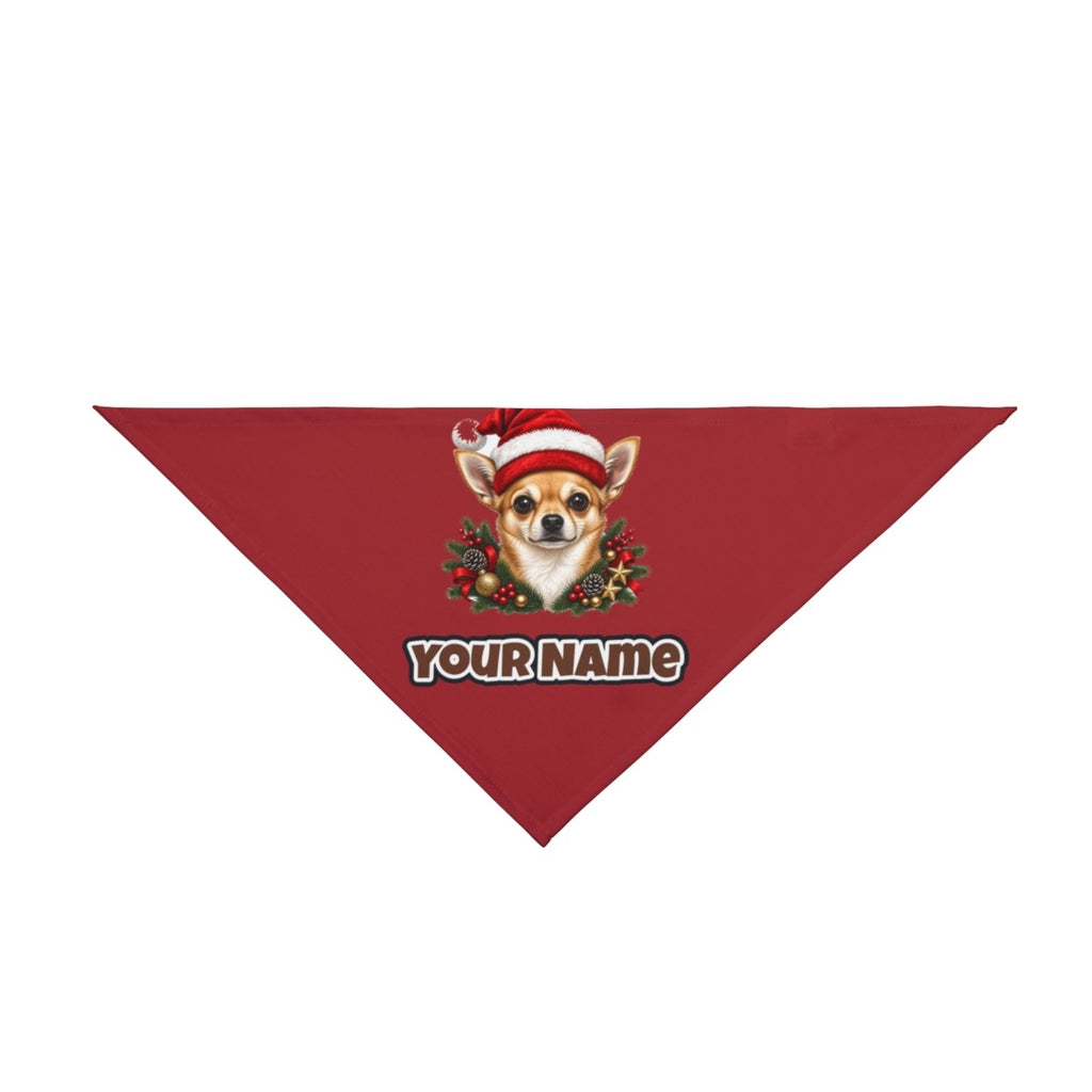Chihuahua personalised Christmas pet bandana, tie-on style