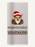 Chihuahua Christmas Personalised Beach Towel