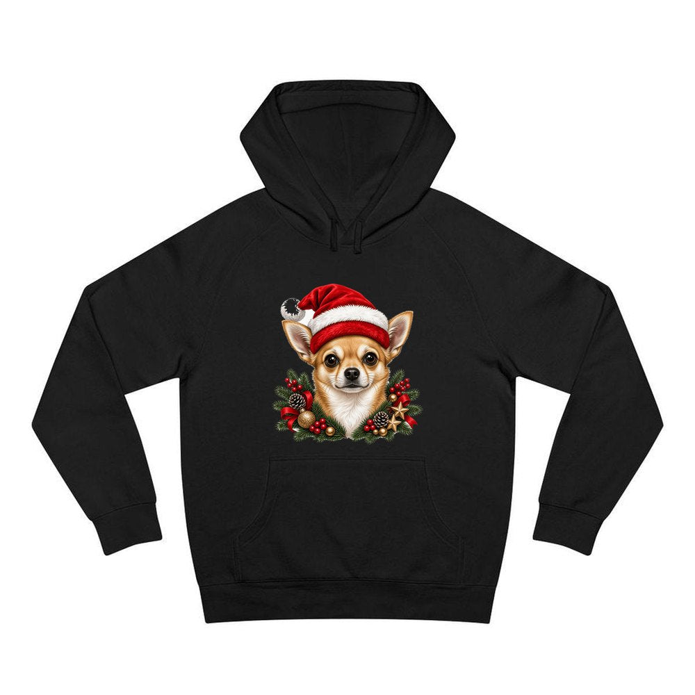 Chihuahua personalised Christmas hoodie in black