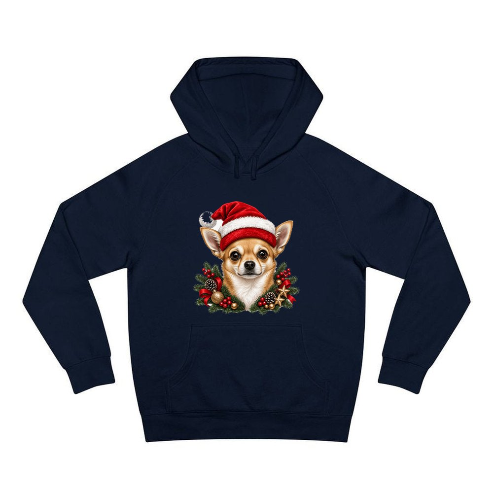 Chihuahua personalised Christmas hoodie in navy