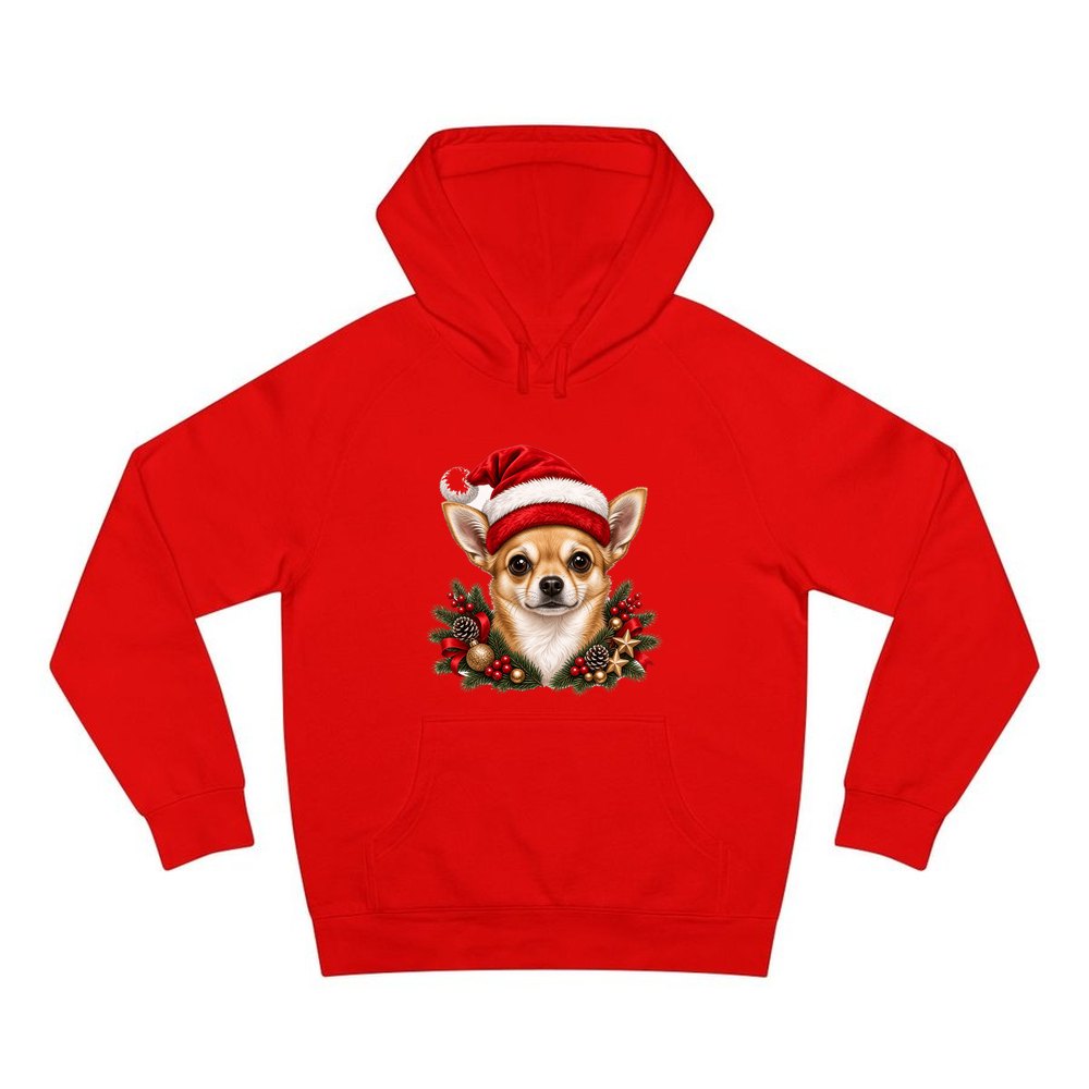 Chihuahua personalised Christmas hoodie in red