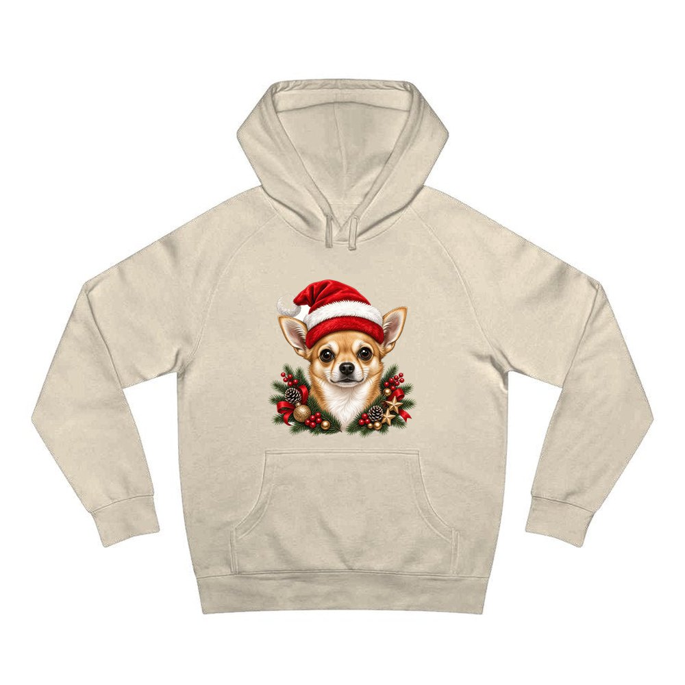 Chihuahua personalised Christmas hoodie in sand
