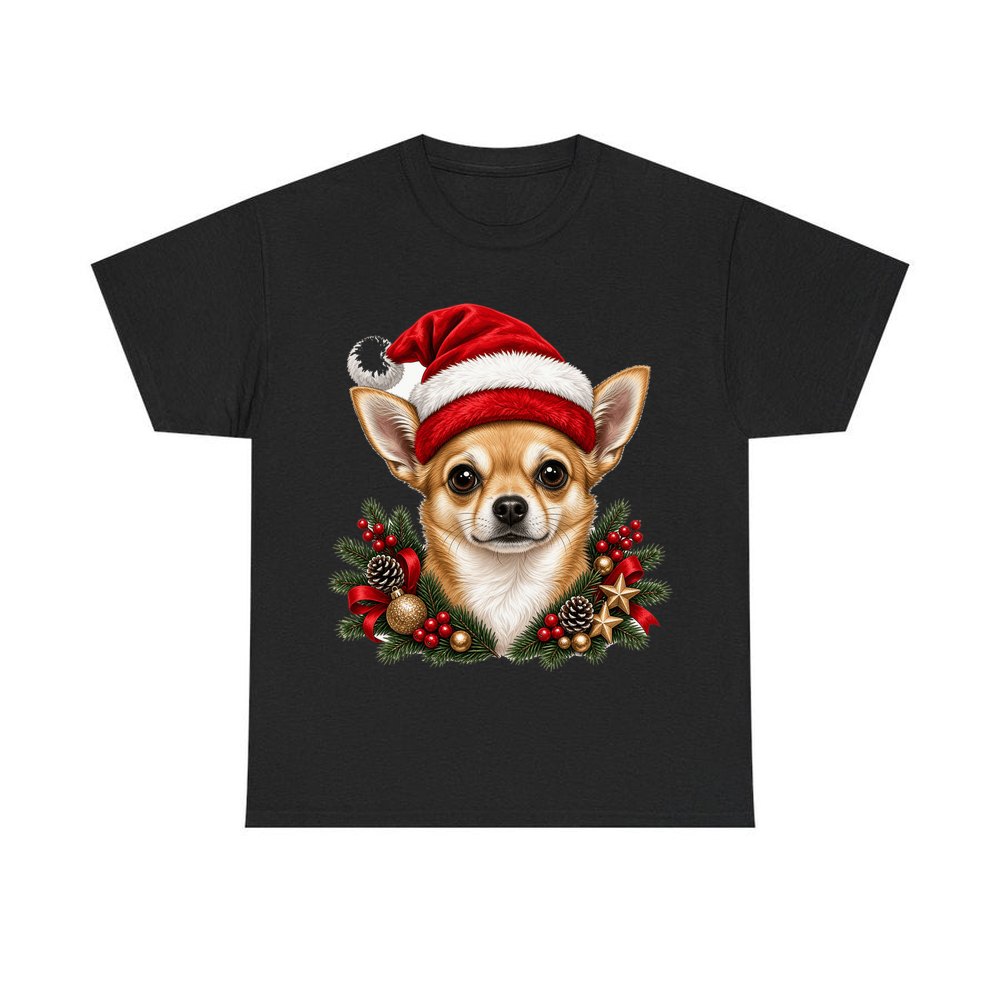 Chihuahua personalised Christmas T-shirt in black