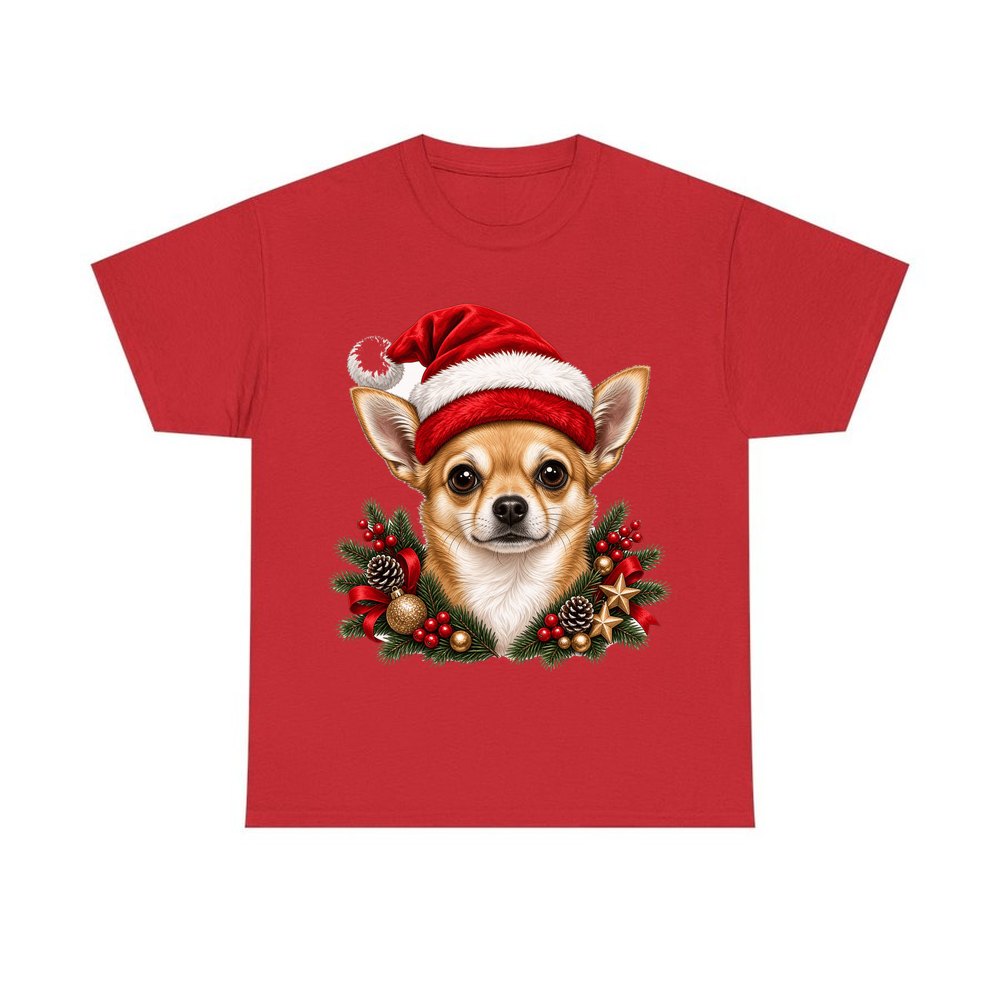 Chihuahua personalised Christmas T-shirt in red