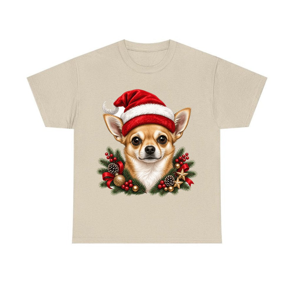 Chihuahua personalised Christmas T-shirt in sand