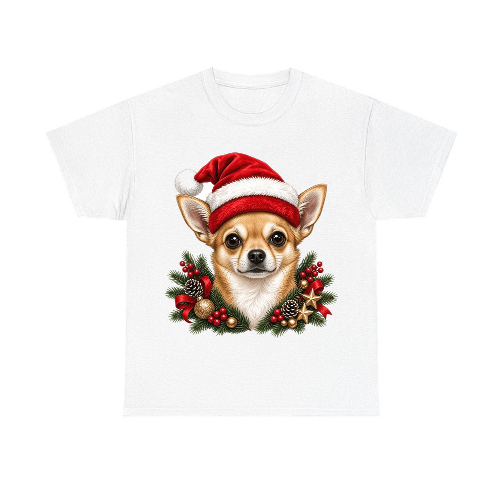 Chihuahua personalised Christmas T-shirt in white