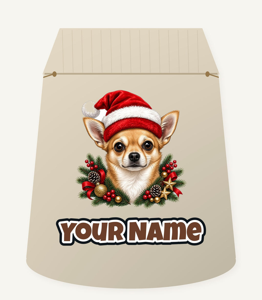 Chihuahua Christmas Personalised Santa Sack