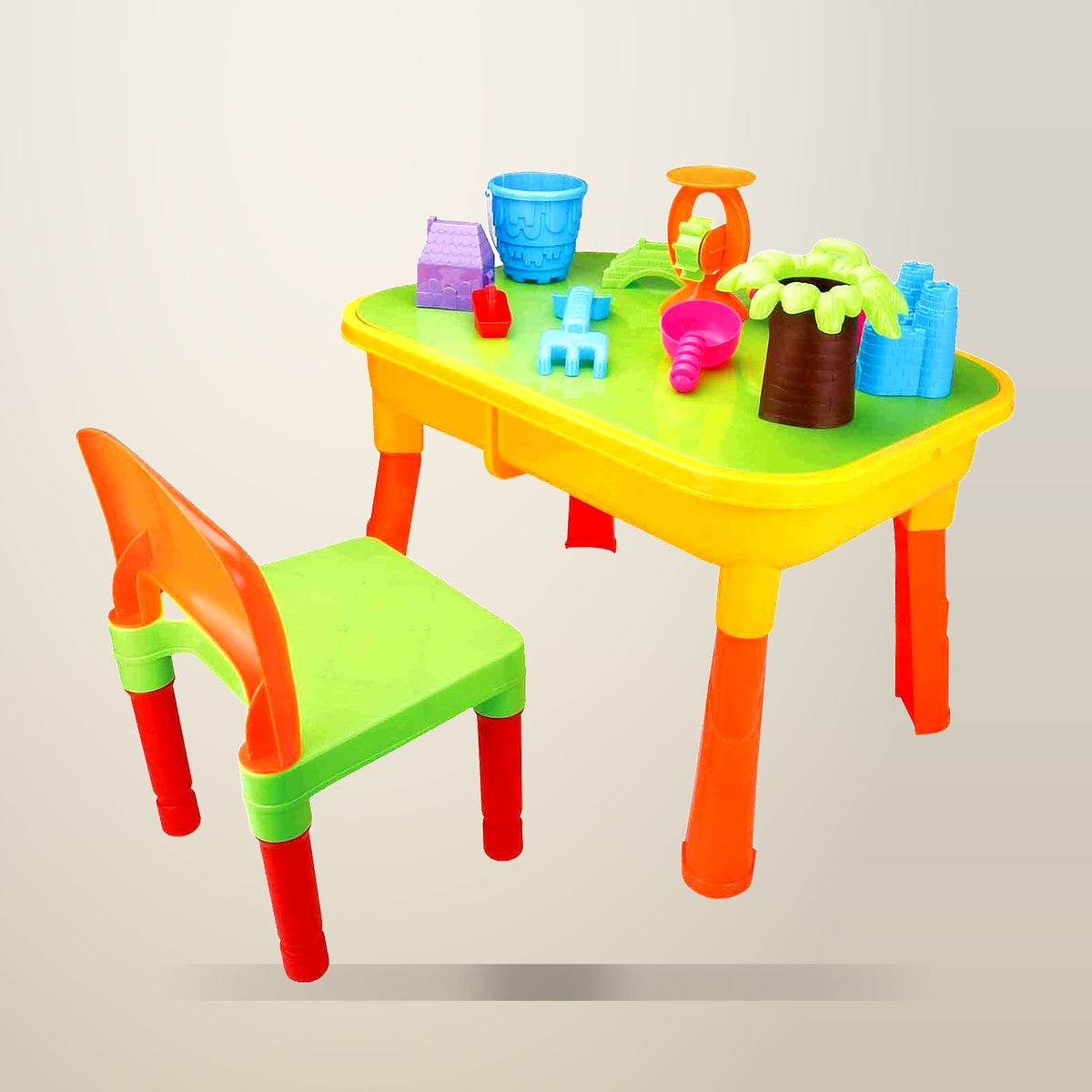 GEM Toys 2 in 1 Sand and Water Table, 61 cm, on a plain cream background