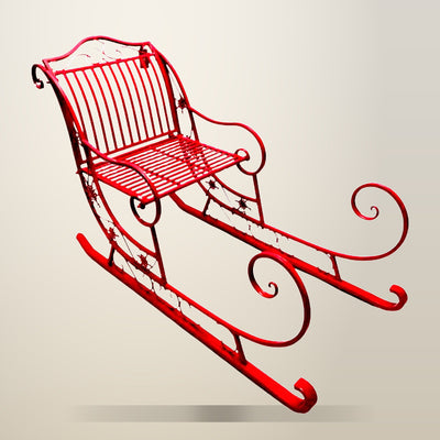 Christabelle Metal Christmas Sleigh, Red, 150 cm