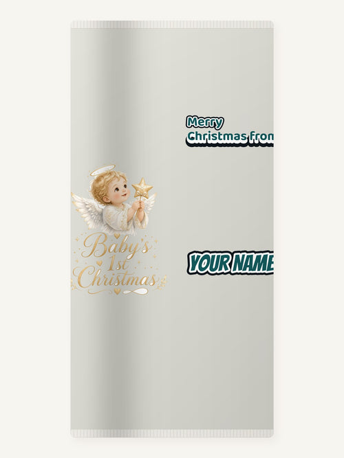 Christmas Angel Baby Personalised Beach Towel