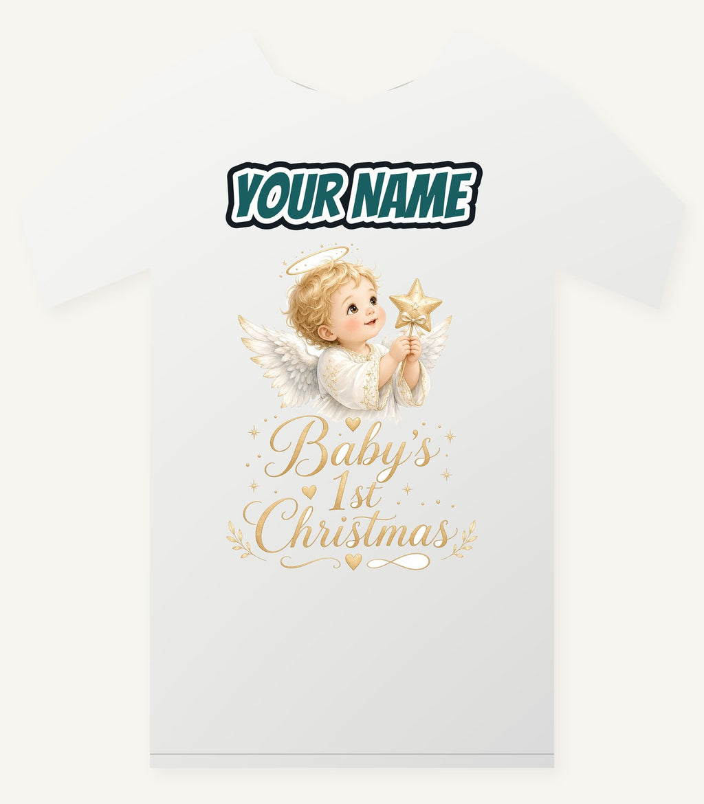 Christmas Angel Baby Personalised Christmas T-Shirt and Hoodie