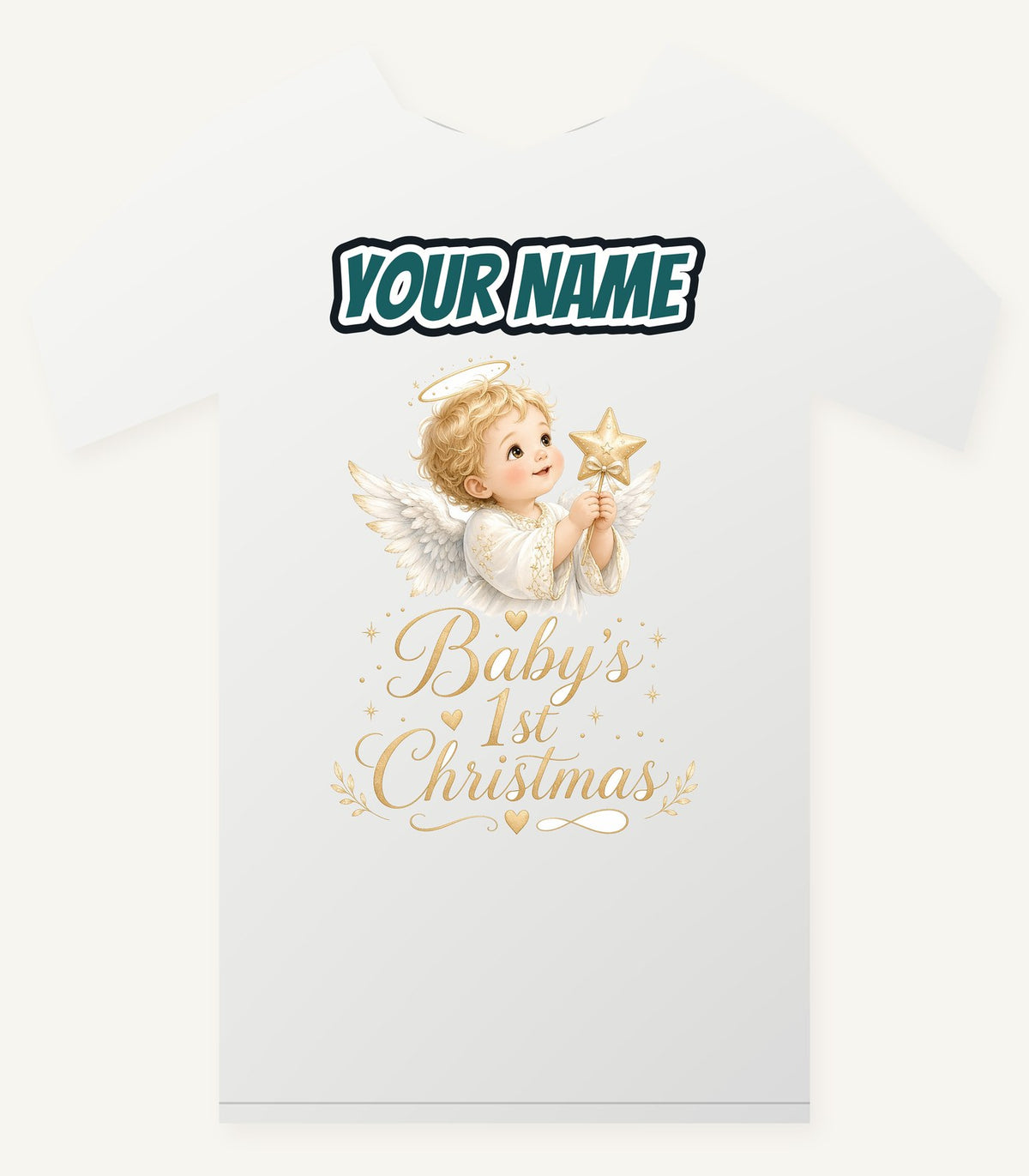 Christmas Angel Baby Personalised Christmas T-Shirt and Hoodie