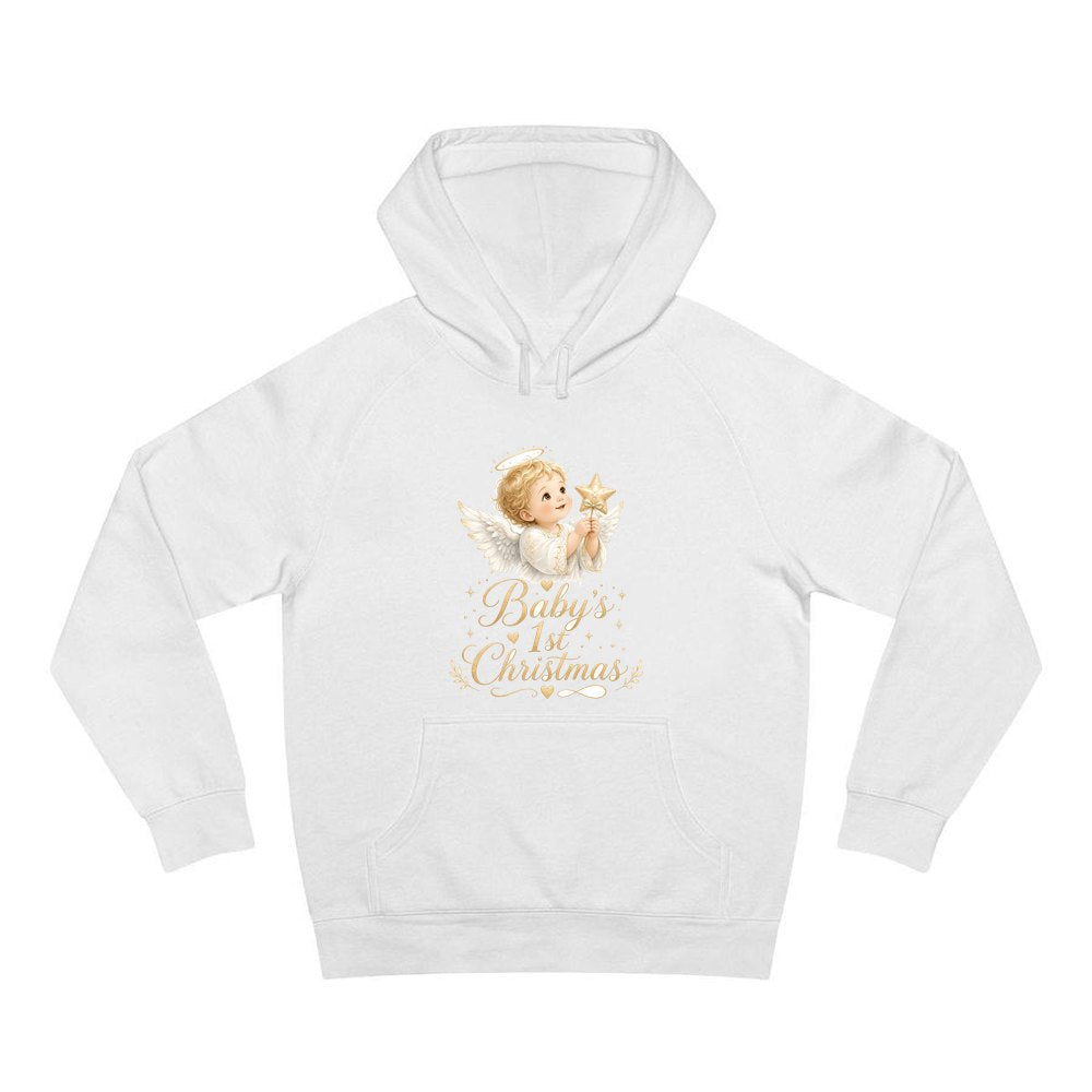 Christmas Angel Baby personalised Christmas hoodie in white
