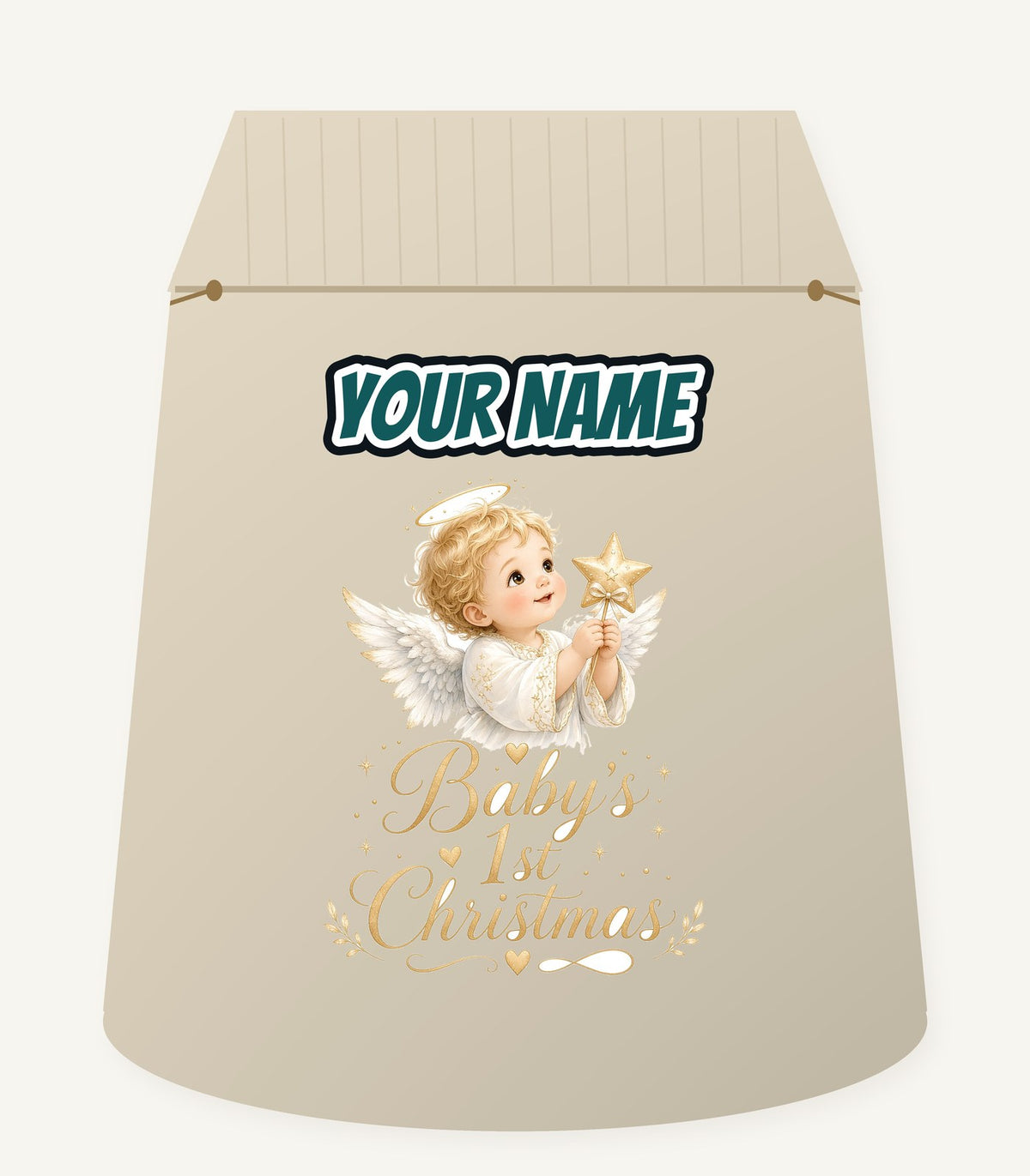 Christmas Angel Baby Personalised Santa Sack