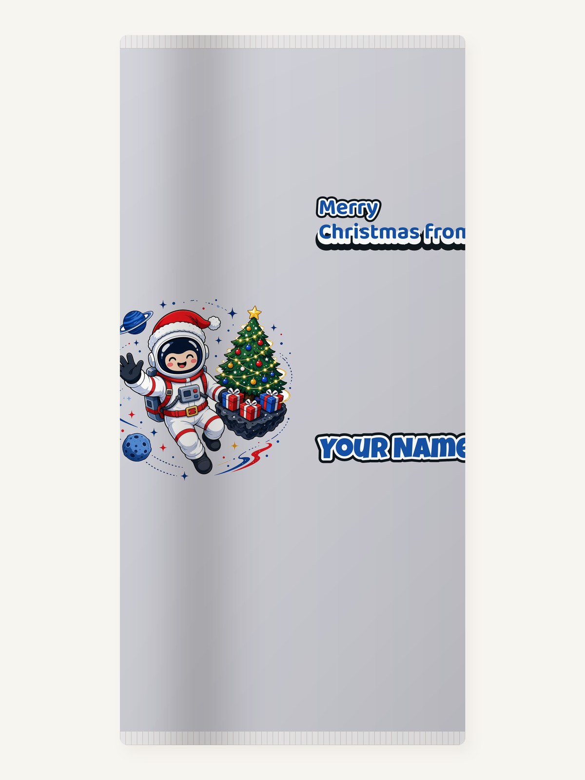 Christmas Astronaut in Space Personalised Beach Towel