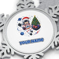Christmas Astronaut in Space Personalised Pewter Christmas Ornament