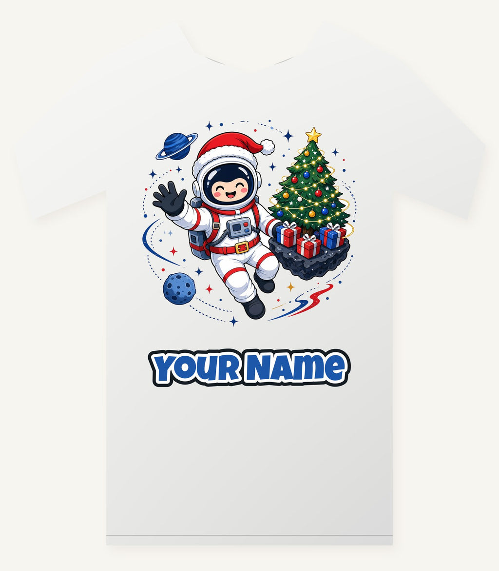 Christmas Astronaut in Space Personalised Christmas T-Shirt and Hoodie