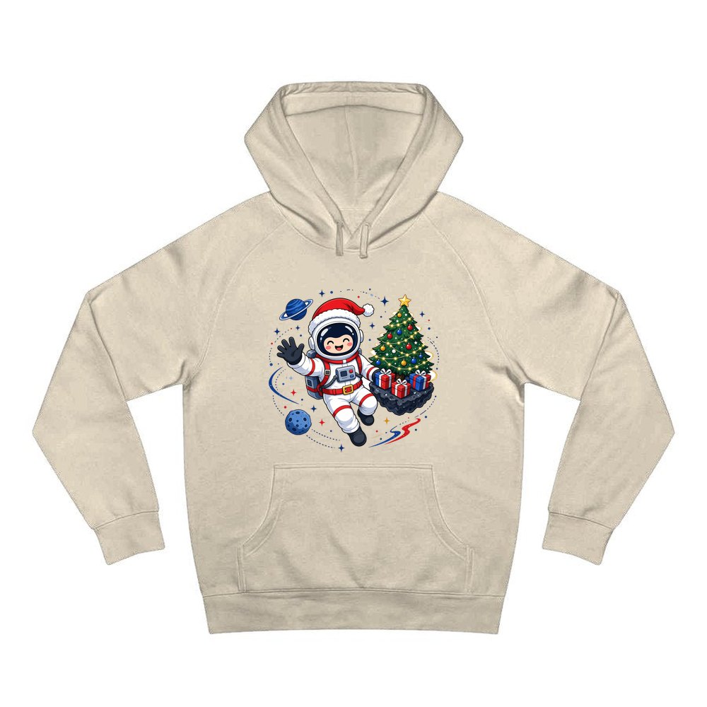 Christmas Astronaut in Space personalised Christmas hoodie in sand