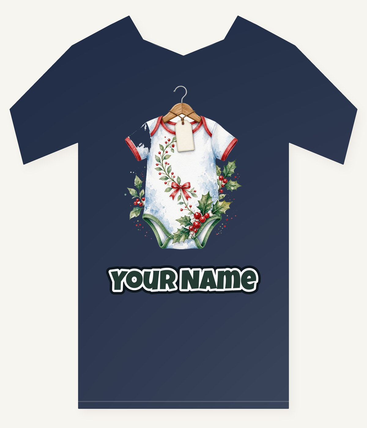 Christmas Baby Bodysuit Personalised Kids Tee and Baby Bodysuit