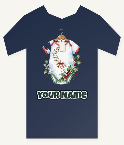 Christmas Baby Bodysuit Personalised Kids Tee and Baby Bodysuit