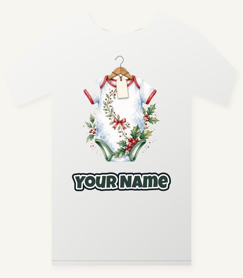 Christmas Baby Bodysuit Personalised Christmas T-Shirt and Hoodie