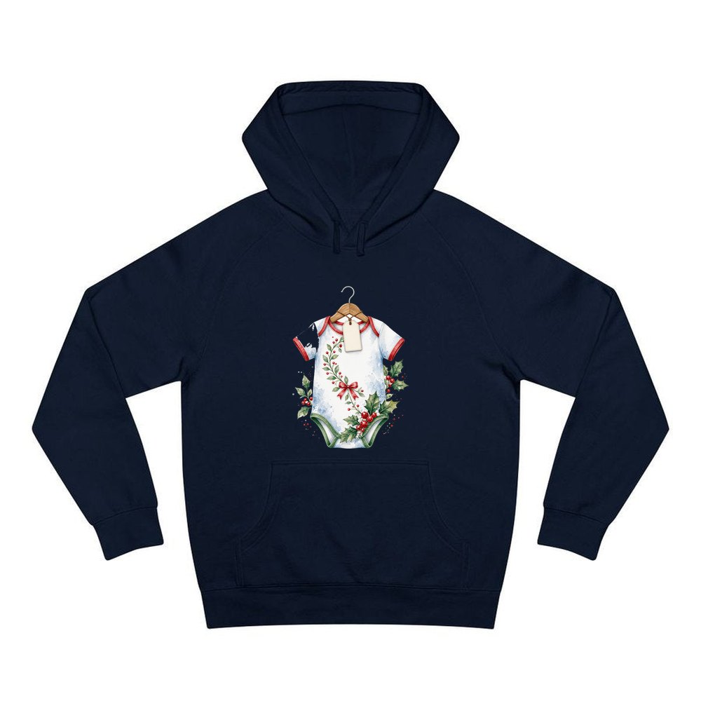 Christmas Baby Bodysuit personalised Christmas hoodie in navy