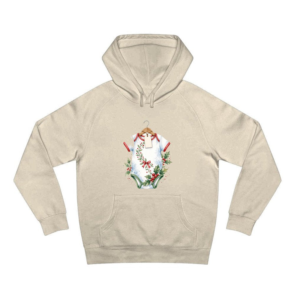 Christmas Baby Bodysuit personalised Christmas hoodie in sand