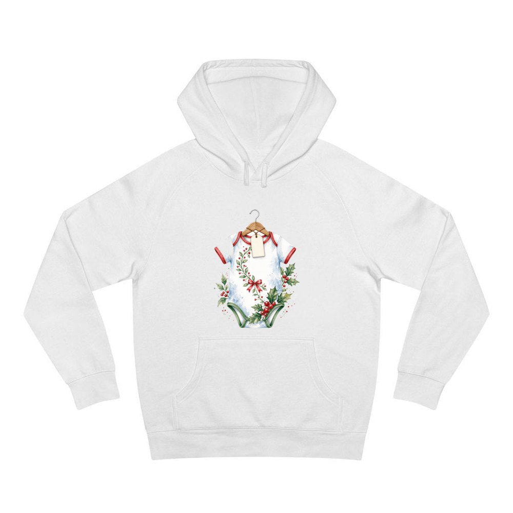 Christmas Baby Bodysuit personalised Christmas hoodie in white