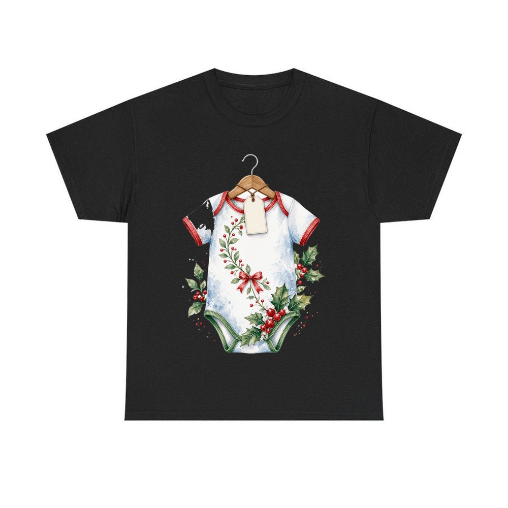 Christmas Baby Bodysuit personalised Christmas T-shirt in black