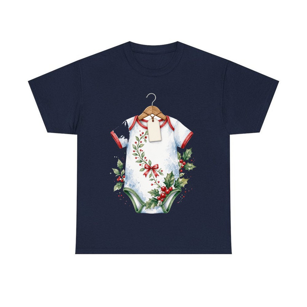 Christmas Baby Bodysuit personalised Christmas T-shirt in navy