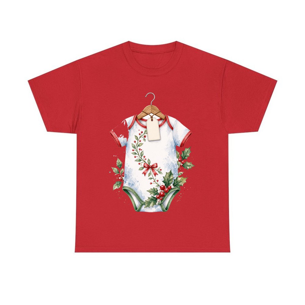 Christmas Baby Bodysuit personalised Christmas T-shirt in red