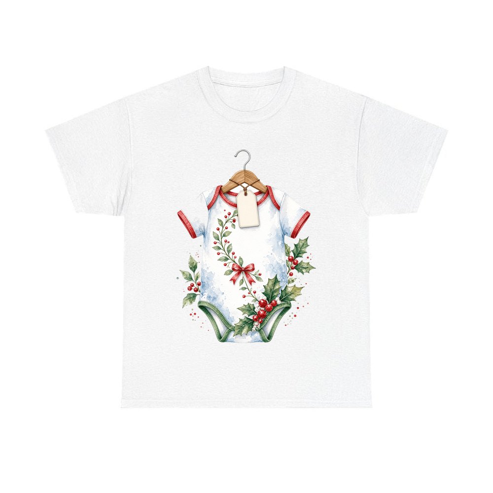 Christmas Baby Bodysuit personalised Christmas T-shirt in white