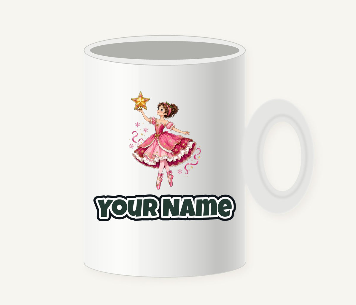 Christmas Ballerina and Star Personalised Christmas Mug