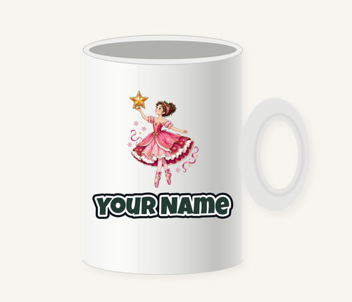Christmas Ballerina and Star Personalised Christmas Mug