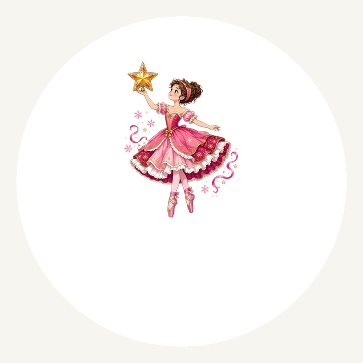 Christmas Ballerina and Star Personalised Pewter Christmas Ornament
