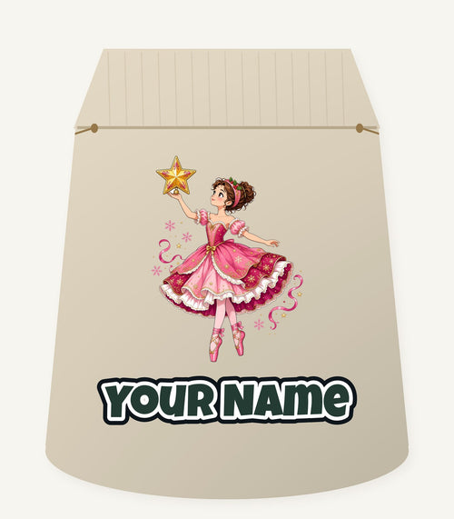 Christmas Ballerina and Star Personalised Santa Sack