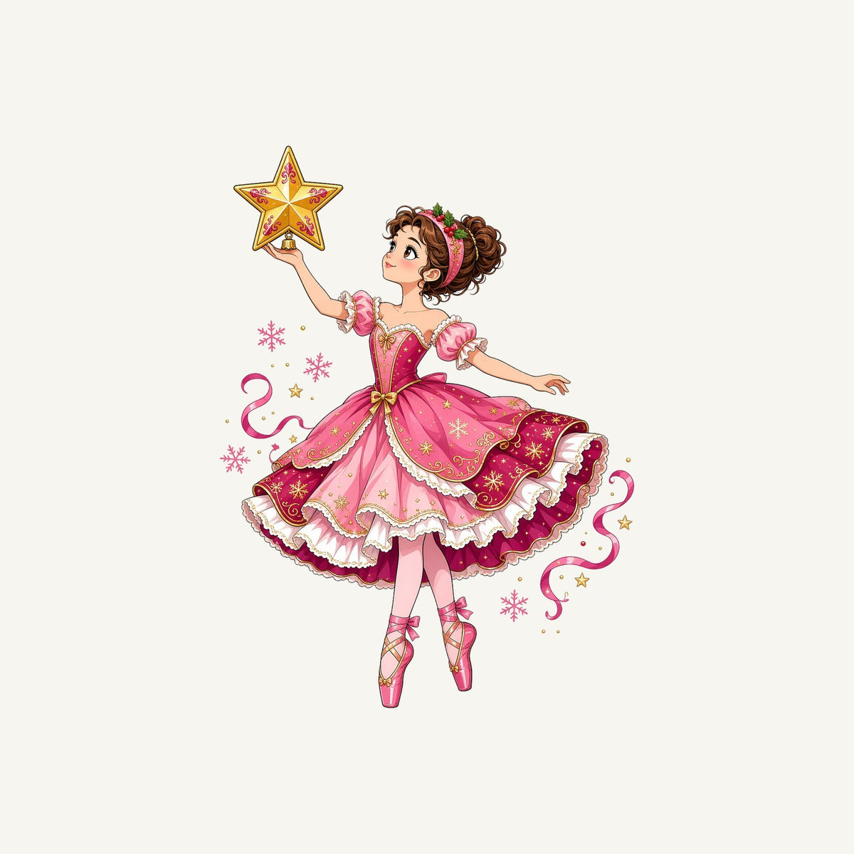 Christmas Ballerina and Star Personalised Santa Sack