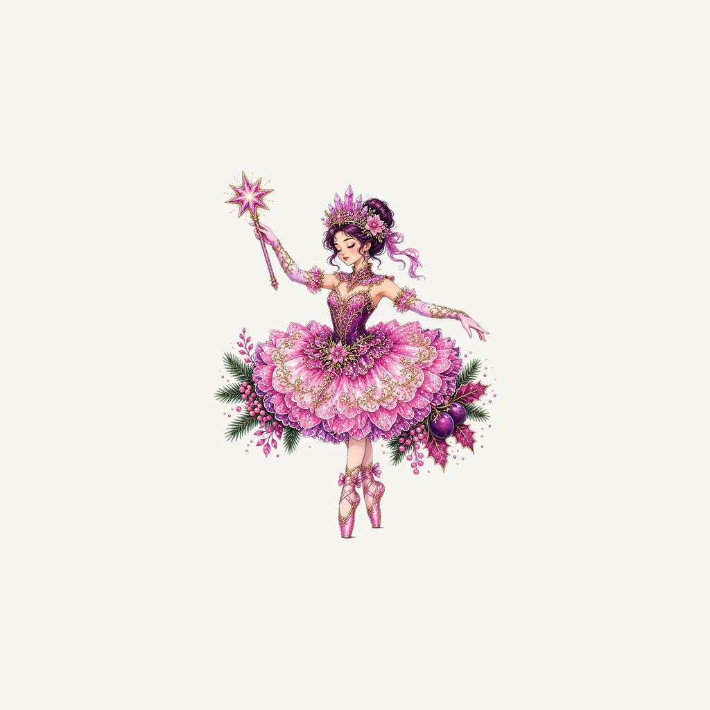 Christmas Ballerina In Pink Personalised Christmas Mug